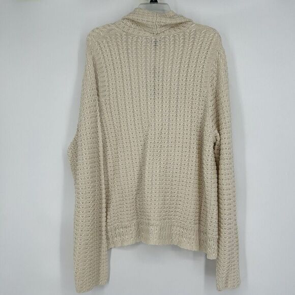 NEW Apt 9 Cream Ivory Open Knit Cardigan Collared Long Dolman Sleeve Size 2X - Picture 6 of 10